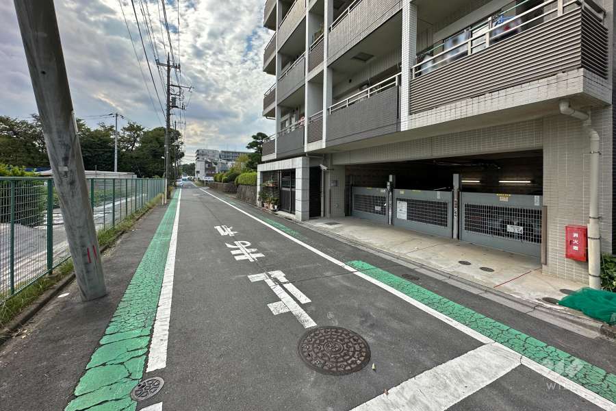 敷地南側の前面道路（東側から）