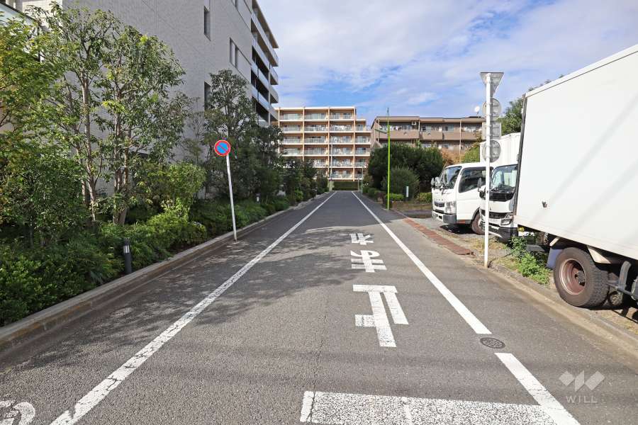 敷地東側の前面道路（南側から）