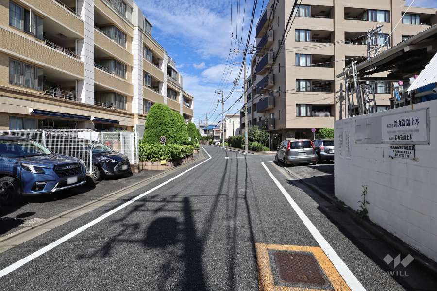 敷地の東側前面道路（南側から）
