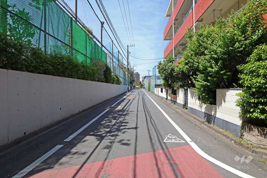 敷地南側の前面道路（東側から）