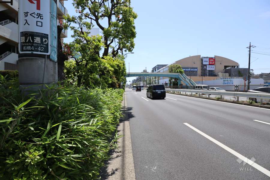 敷地西側の前面道路（南側から）