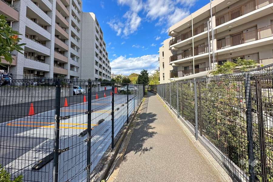 敷地東側の前面道路（南側から）