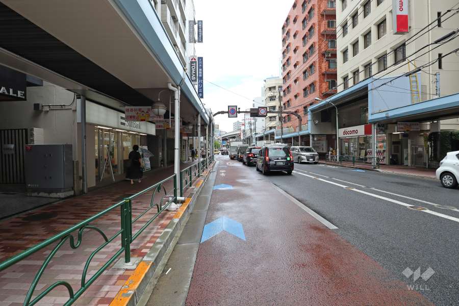 敷地南側の前面道路（西側から）