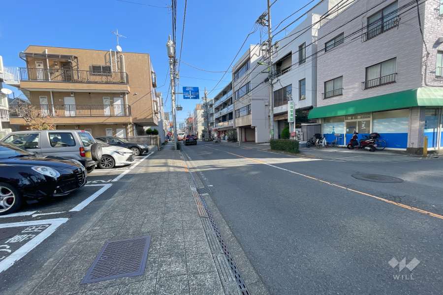 敷地南側のの前面道路（西側から）