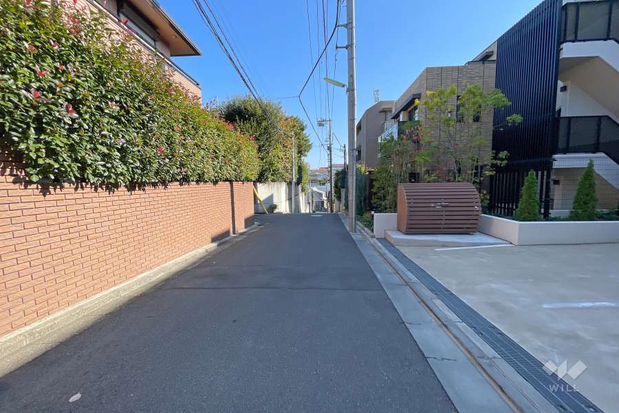 敷地北側の前面道路（西側から）