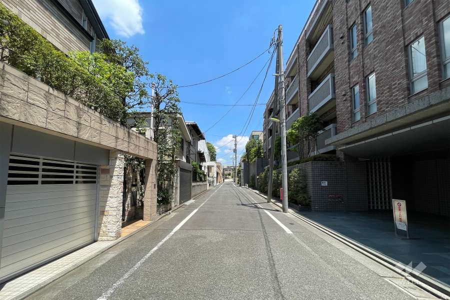 敷地の西側前面道路（南側から）