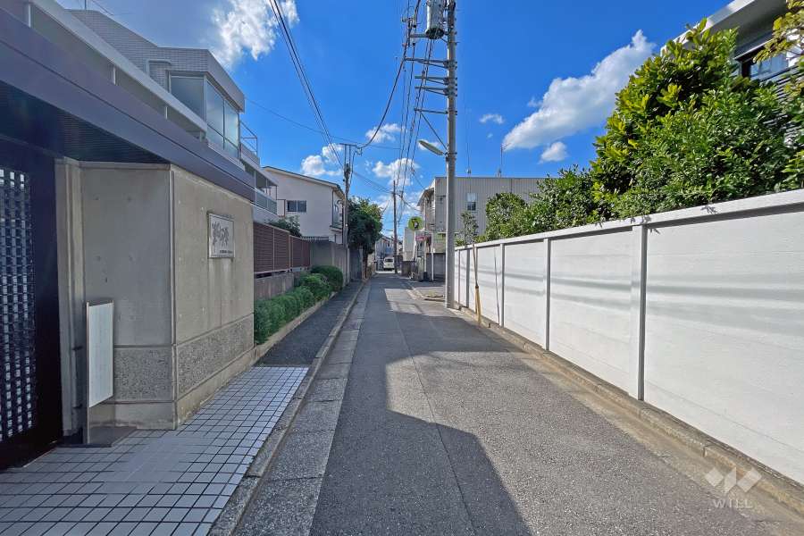 敷地北側の前面道路（東側から）