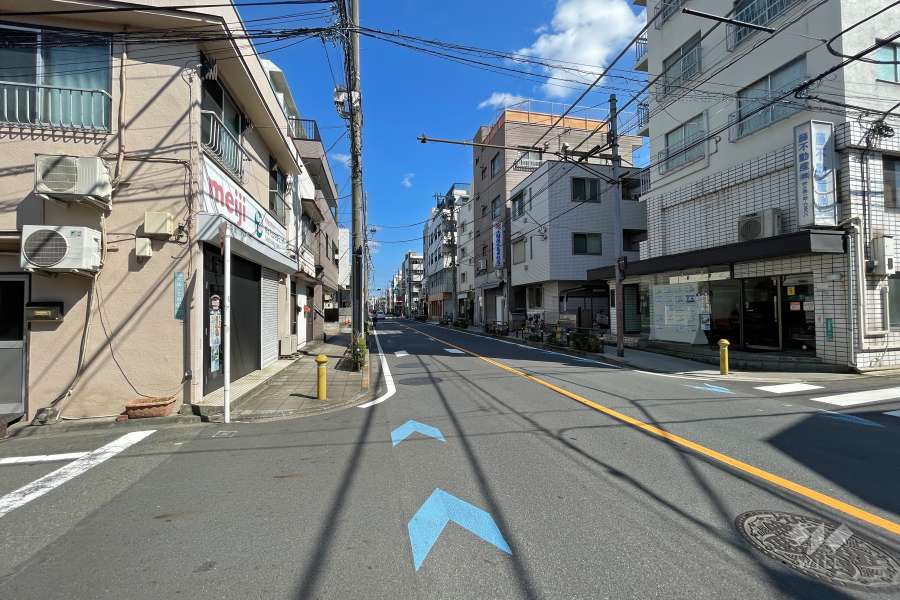 敷地北側の前面道路（西側から）
