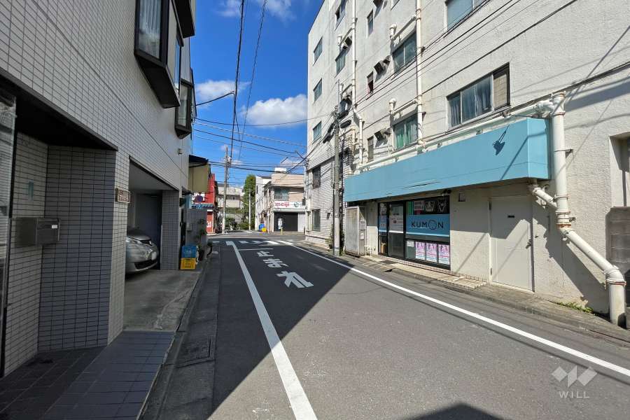 敷地西側の前面道路（南側から）