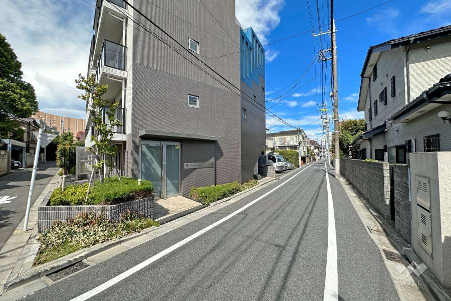 敷地南側の前面道路（西側から）