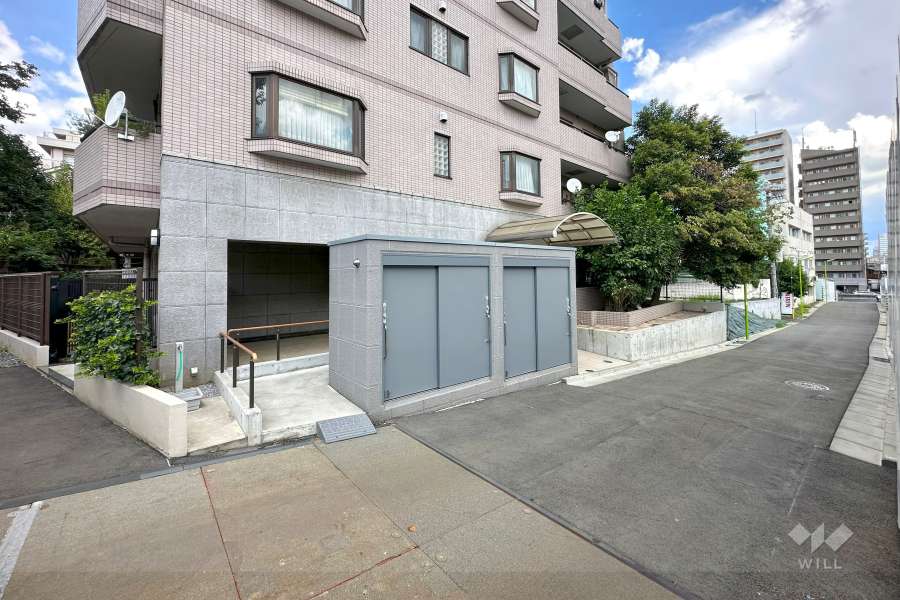 敷地南側の前面道路（西側から）