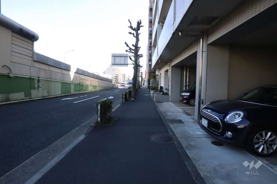 敷地東側の前面道路(北側から)