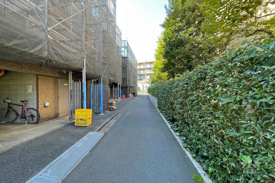 敷地北側の前面道路（東側から）