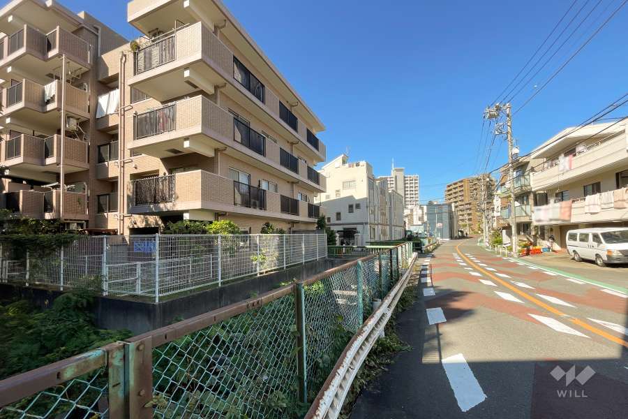 敷地北側の前面道路（東側から）