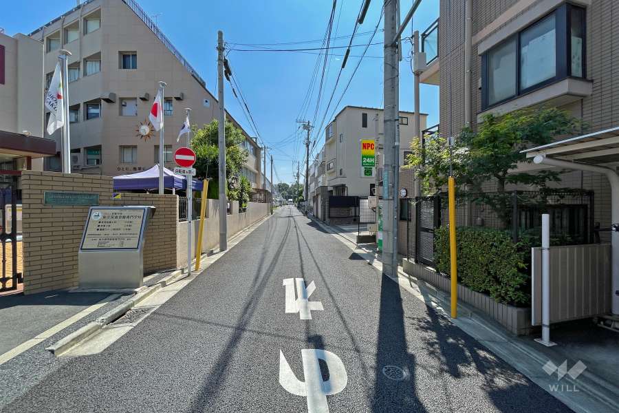 敷地北側の前面道路（西側から）