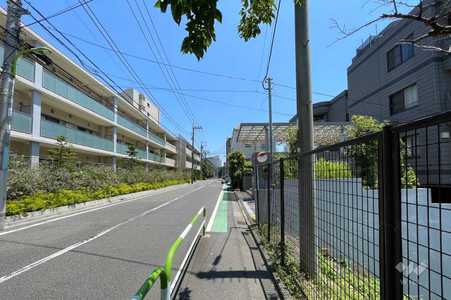 敷地北側の前面道路（西側から）