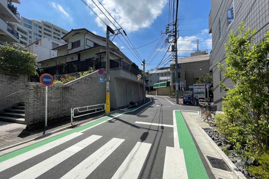 敷地の西側前面道路（北側から）