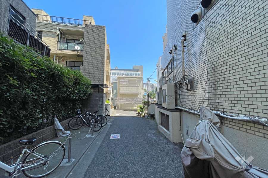 敷地西側の前面道路（南側から）