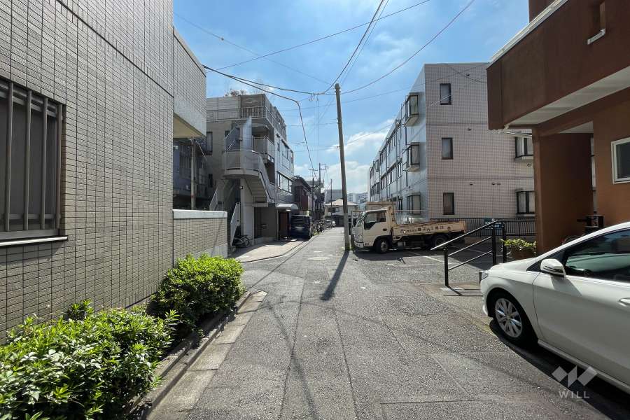 敷地南側の全面道路（西側から）