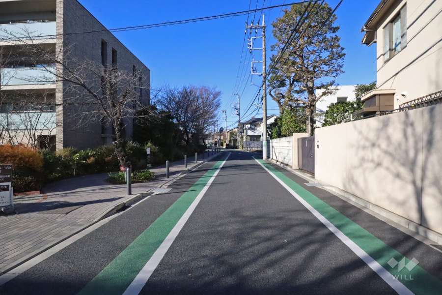 敷地東側の前面道路（南側から）