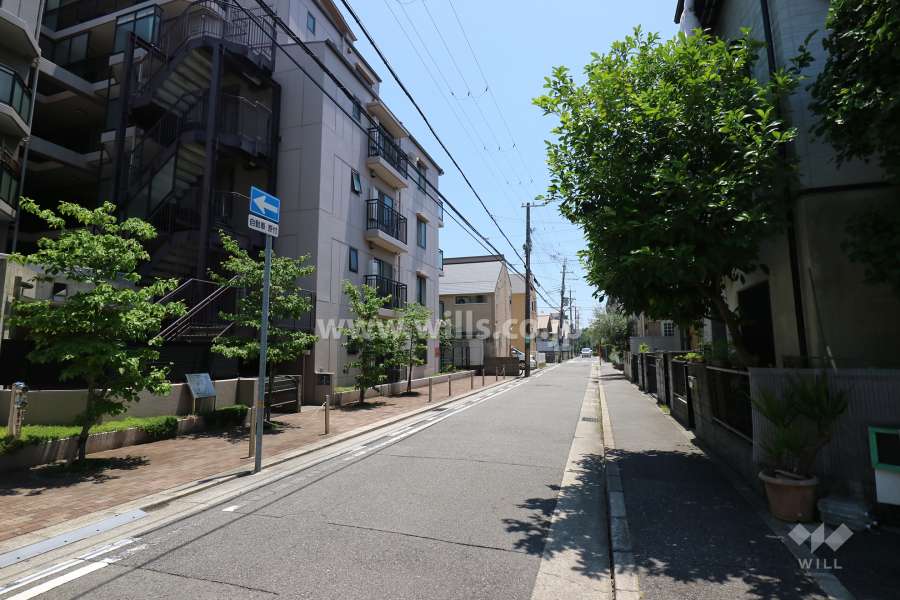 敷地西側の前面道路