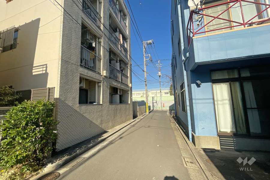 敷地東側の前面道路（南側から）