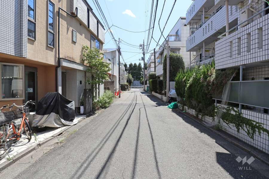 敷地東側の前面道路（北側から）