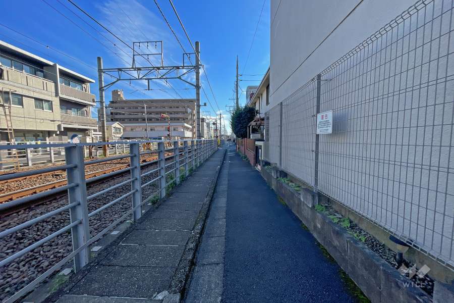 敷地北側の前面道路（西側から）