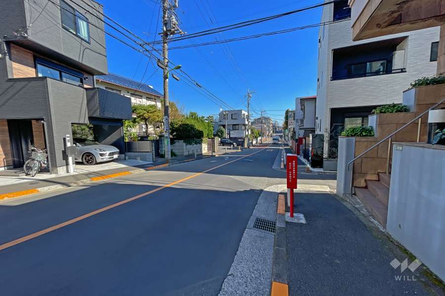 敷地北側の前面道路（西側から）