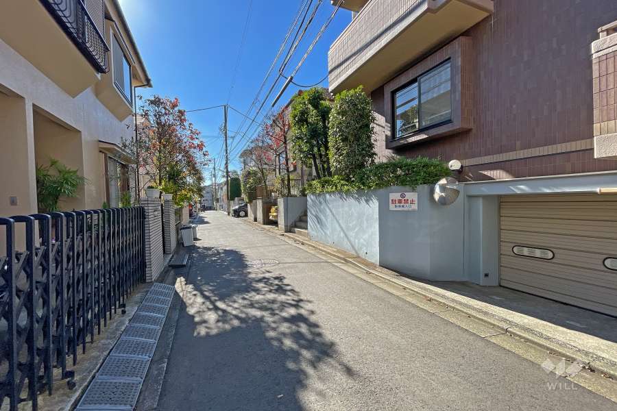 敷地東側の前面道路（北側から）
