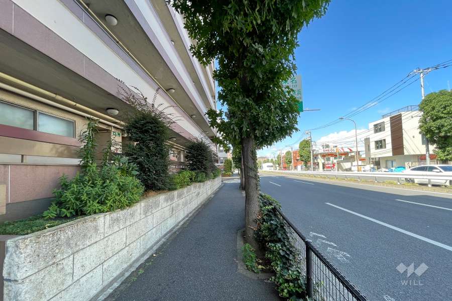 敷地北側は環八通りに面しています。