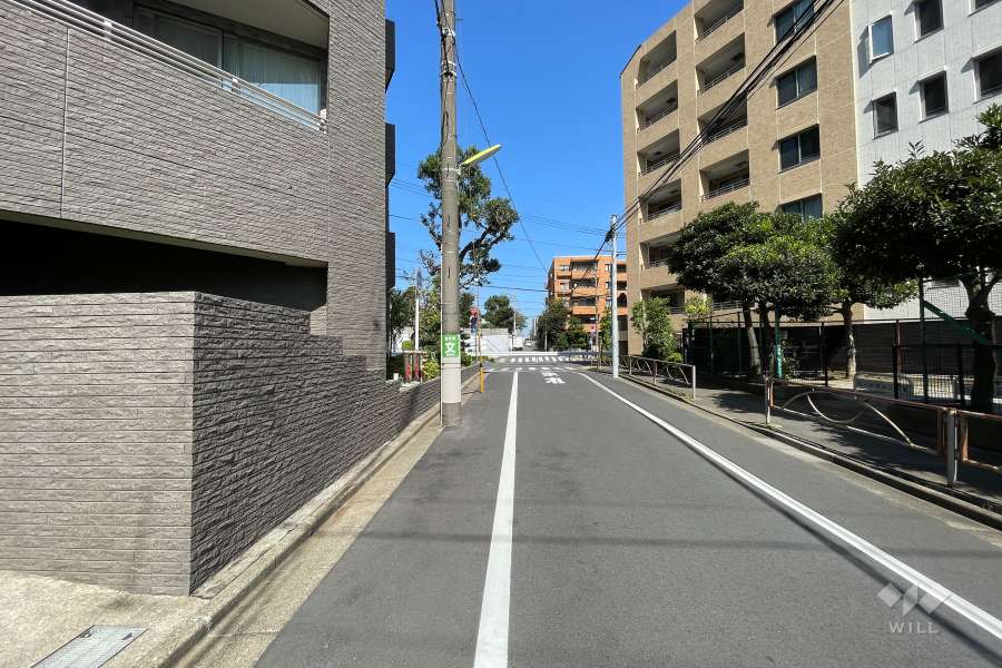 敷地の東側前面道路（南側から）