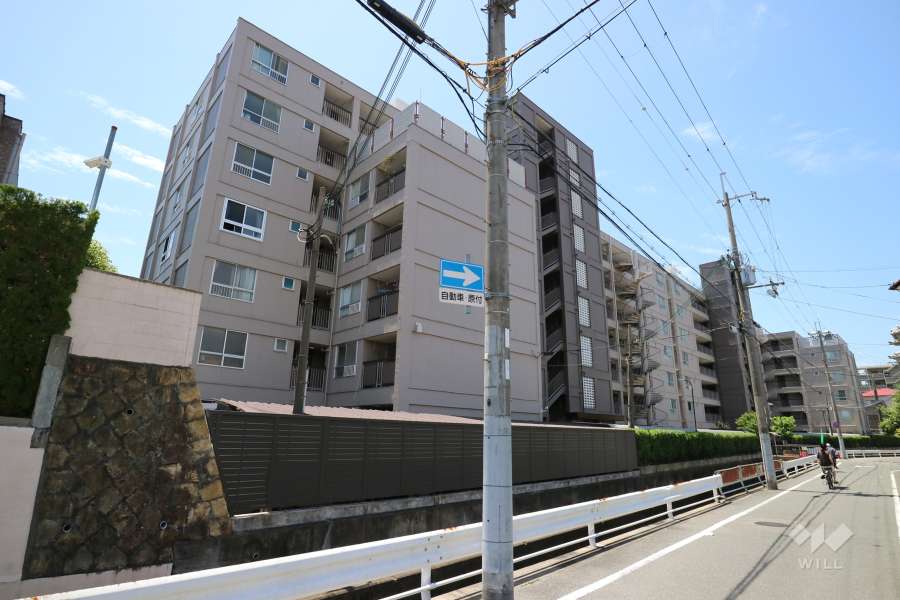 甲子園第8コーポラスの外観（北側から）手前がB棟、奥がA棟です。