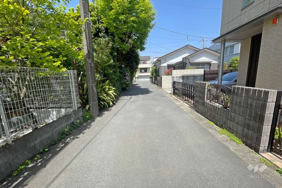 敷地北側の前面道路（南側から）
