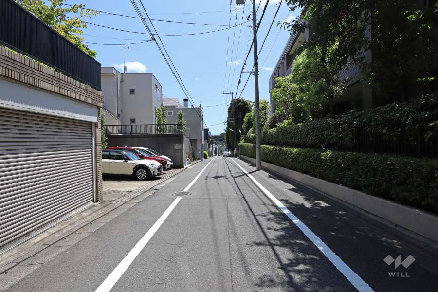 敷地東側の前面道路（北側から）