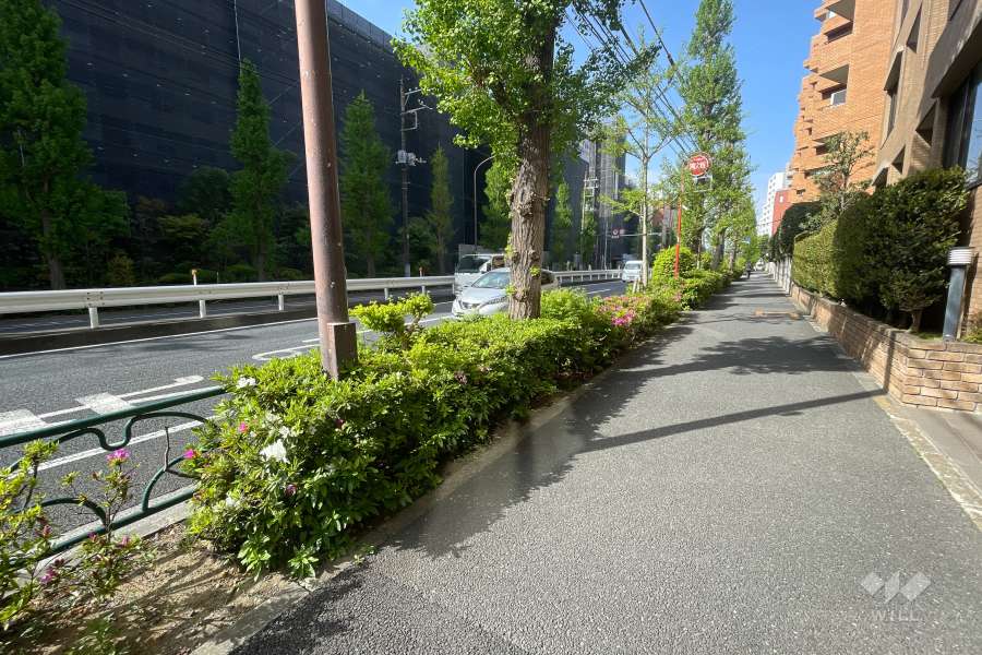 敷地南側の前面道路（目黒通り）