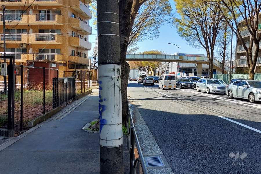 敷地北側の前面道路（東側から）
