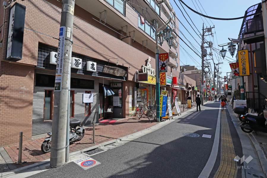 敷地南西側の前面道路（北西側から）