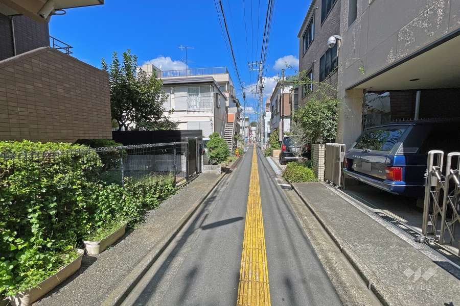 敷地東側の前面道路（北側から）