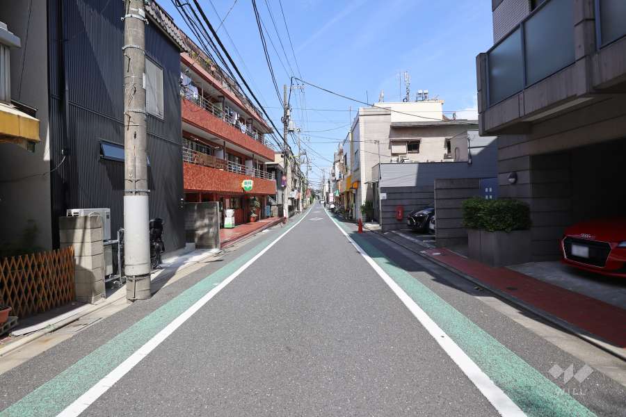 敷地北側の前面道路（西側から）