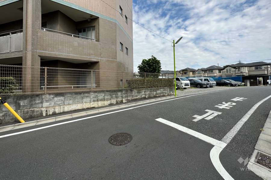 敷地南側の前面道路（西側から）
