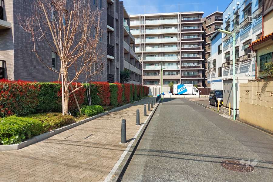 敷地東側の前面道路