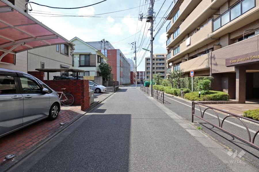 敷地西側の前面道路（南側から）