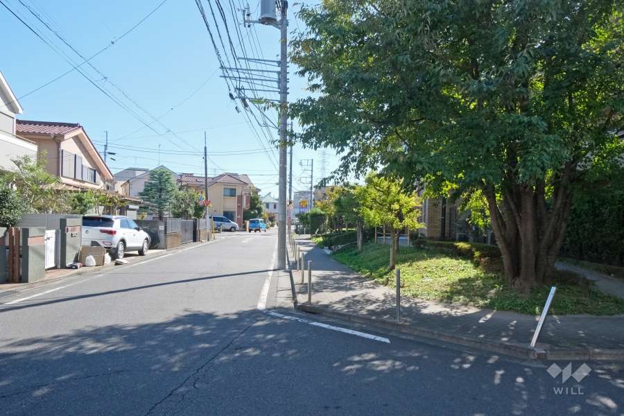 敷地の東側前面道路（北側から