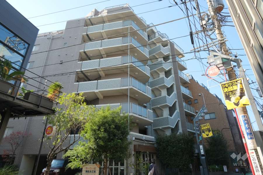 エスバイエルマンション下北沢の外観（北東側から）