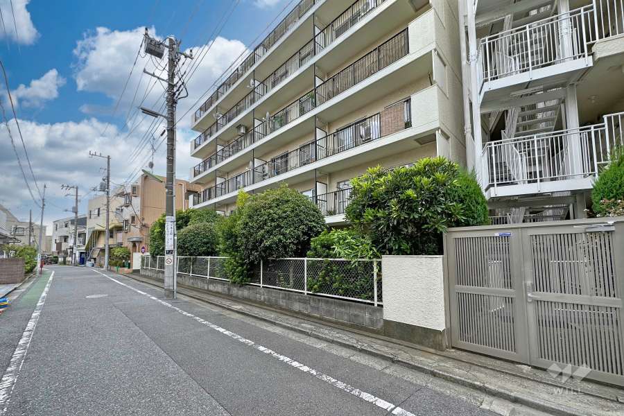 敷地南側の前面道路（東側から）