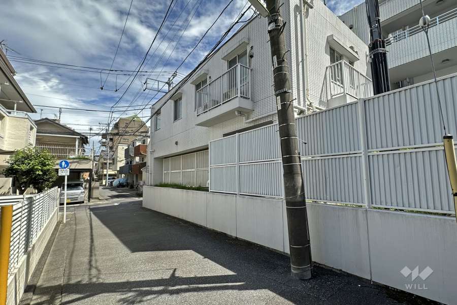 敷地北側の前面道路（西側から）