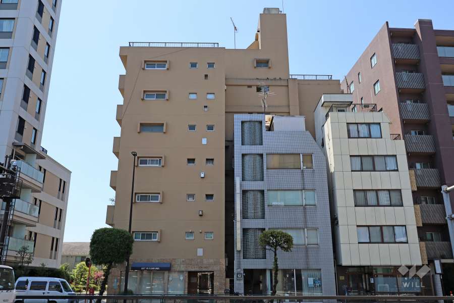 ニュー上馬マンションの外観（北東側から）