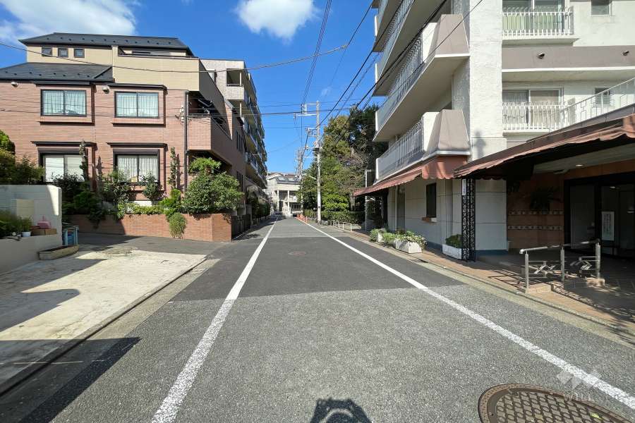 敷地西側の前面道路