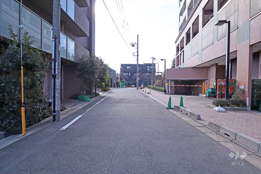 敷地東側の前面道路(北側から)